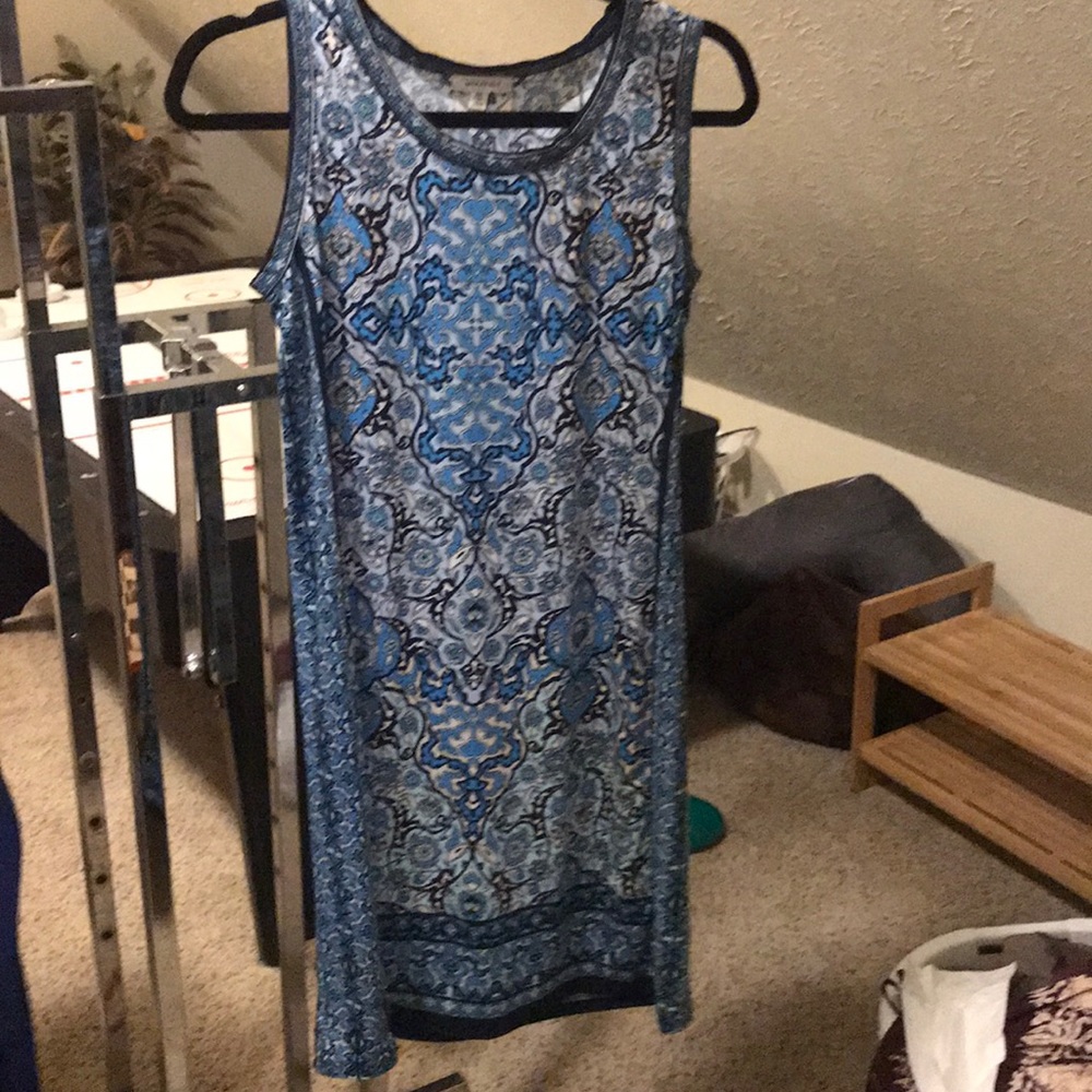 Blue pattern dress (Max Studio)
